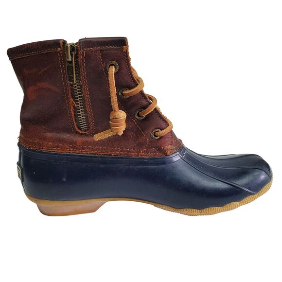 Sperry Top Sider Duck Boots Womens 6.5 Waterproof Blue Brown Casual Gardening - Picture 3 of 8